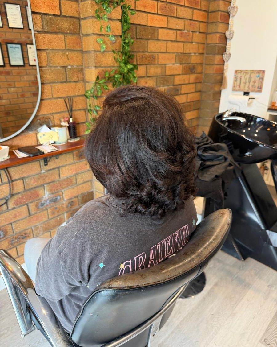 Short bob, cut and finished