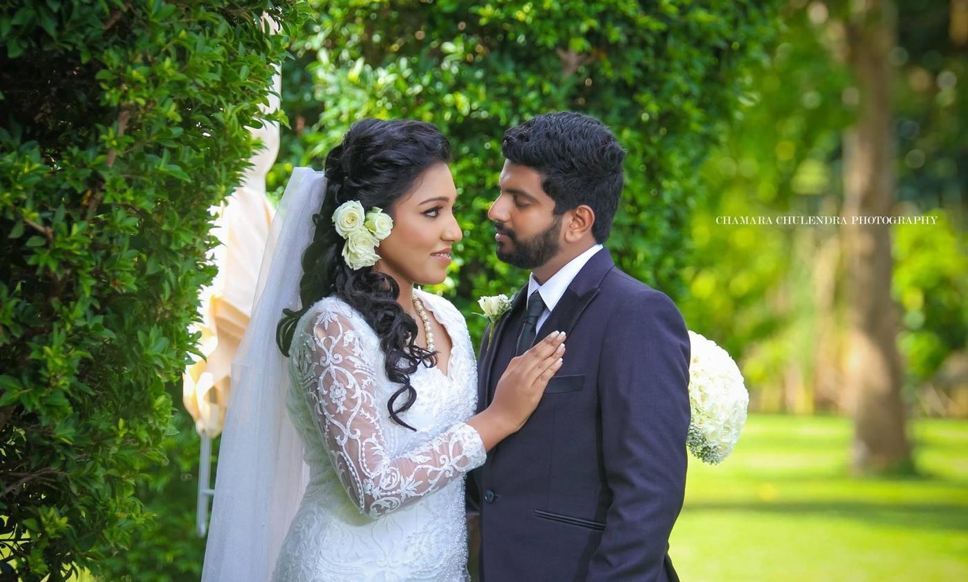 Bride and groom on their wedding day