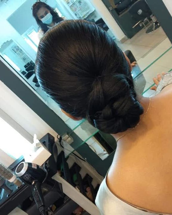 Low twisted chignon