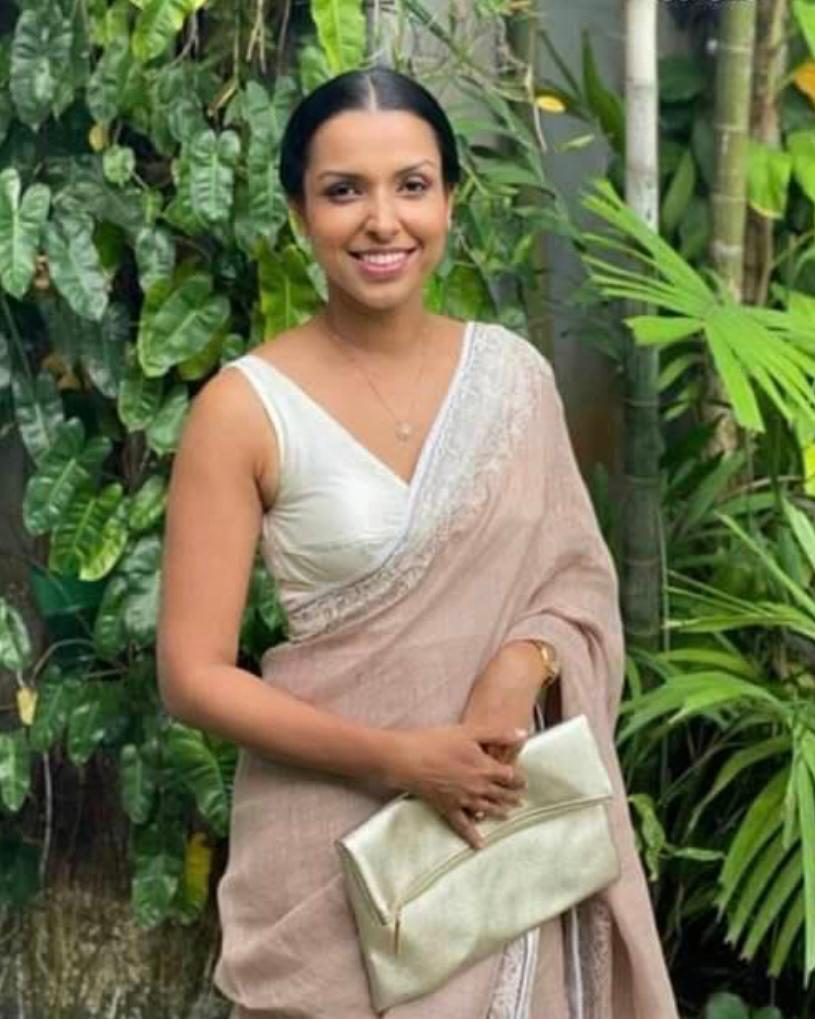 Client in a draped saree
